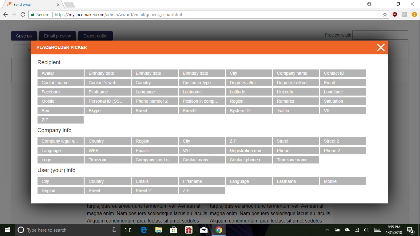 Placeholders Placeholders
