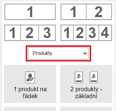 Výběr konkrétních produktů Výběr konkrétních produktů