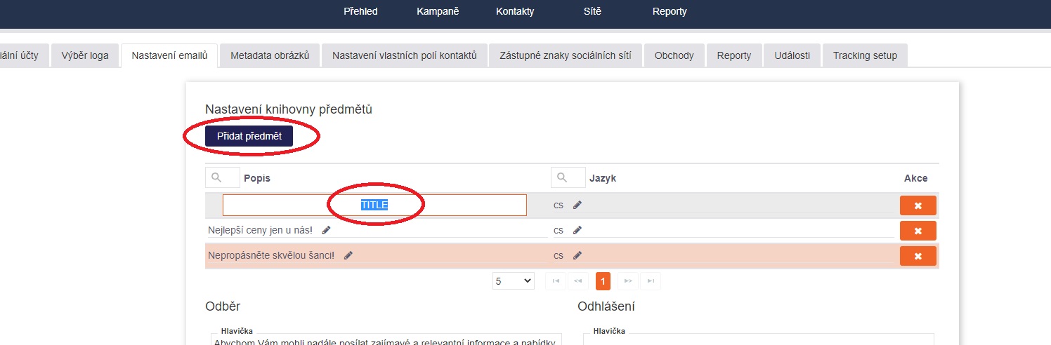 Knihovna předmětů Knihovna předmětů