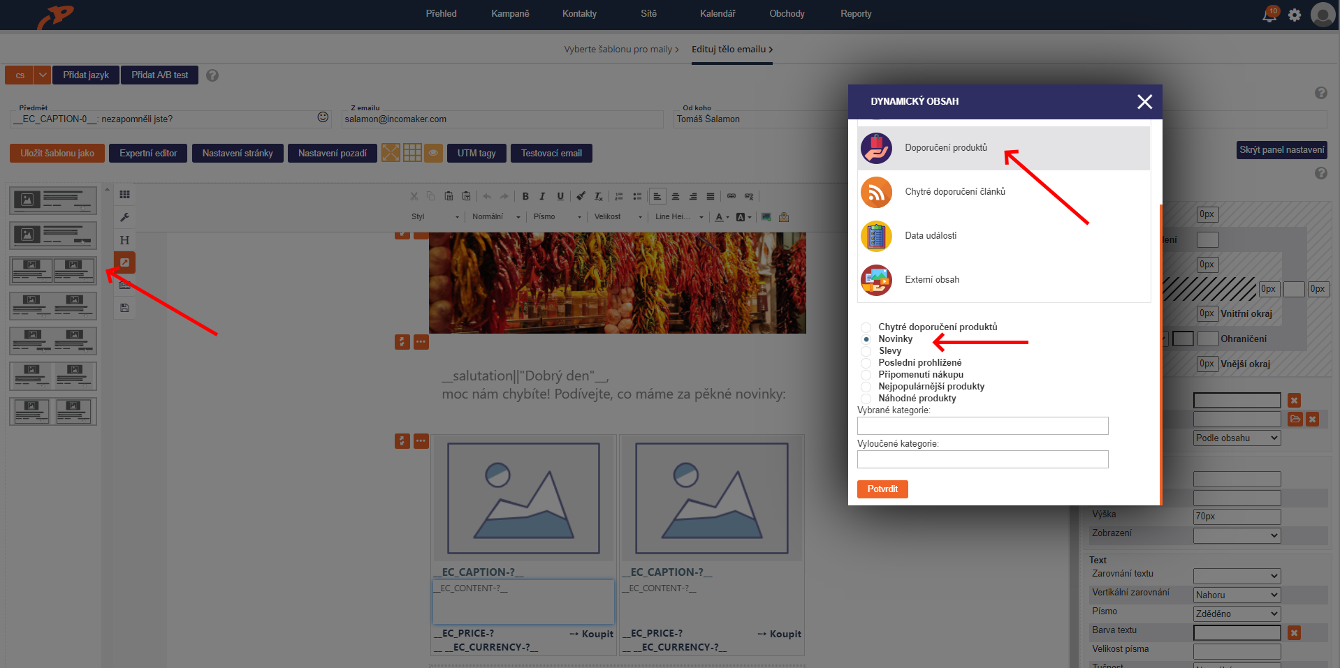 Reaktivace - vložení widgetu s novinkami Reaktivace - vložení widgetu s novinkami