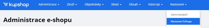 Nastaven&iacute; e-shopu ve WPJ
