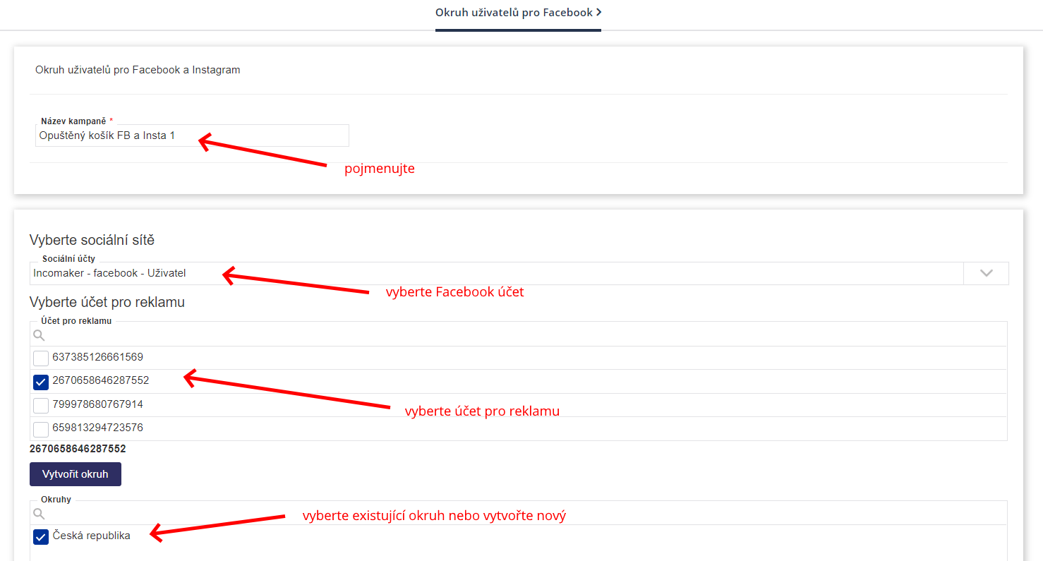 Okruhy uživatelů Facebook Okruhy uživatelů Facebook