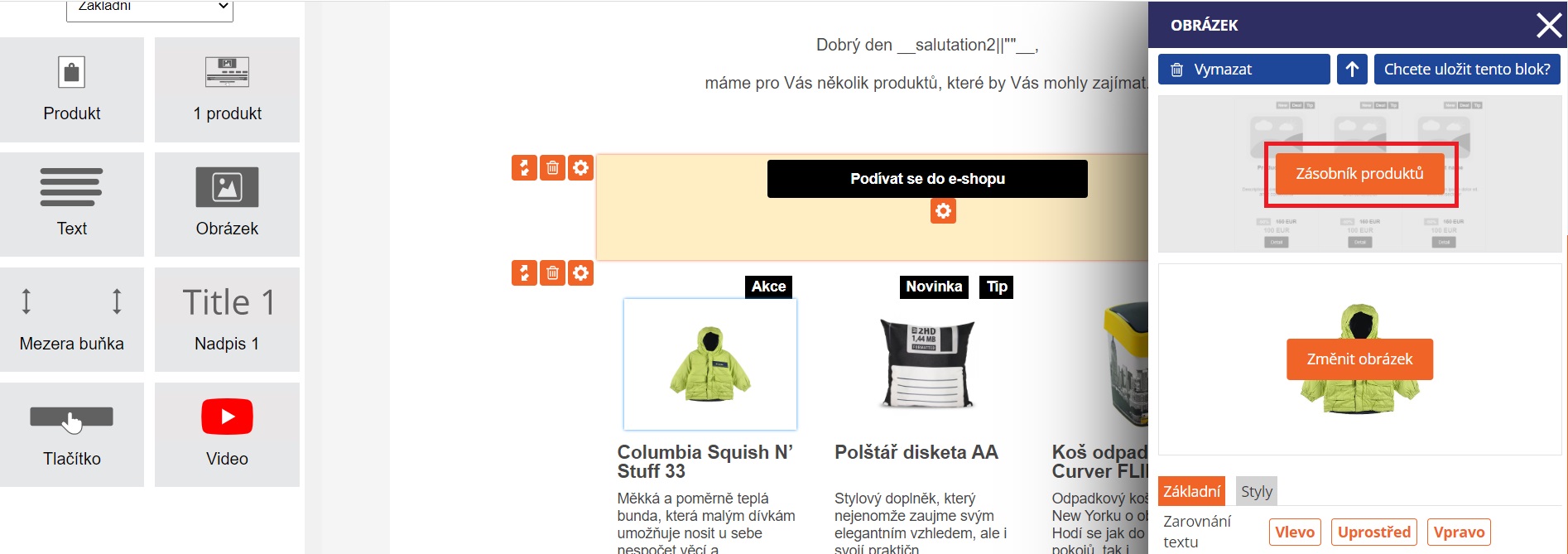 Výběr konkrétních produktů Výběr konkrétních produktů