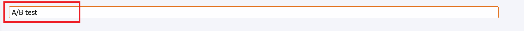 Campaign name field containing A/B test